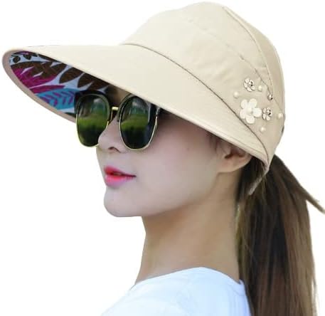 Sun Visor Hats for Women UV Protection Wide Brim Summer Cap for Girls Hat UV Protection Breathable Casual Beach Hat, Sun Protection Cap for Women-24