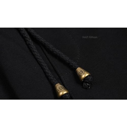 Men's Chinese Crane Cherry Blossom Embroidered Pants Baggy Black Casual Pants Cotton Athletic Pants Summer Pants 7