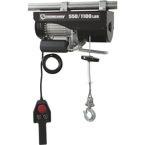 Strongway Electric Cable Hoist - 550-Lb. Single Line Capacity, 1100-Lb. Double Line Capacity, 38ft./19ft. Lift