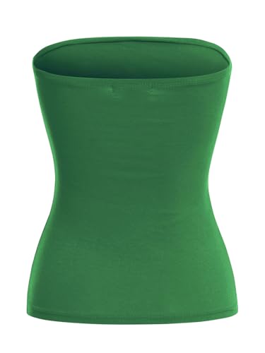Image of MixMatchy Women's Stretchy Strapless Tube Top Y2K Bandeau Top