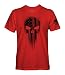 USA Military American Flag Black Skull Patriotic Men's T Shirt (Red, XL)