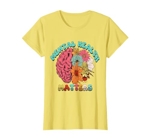 Retro Yellow Mental Health Awareness Tee For Men Women Kids T-Shirt