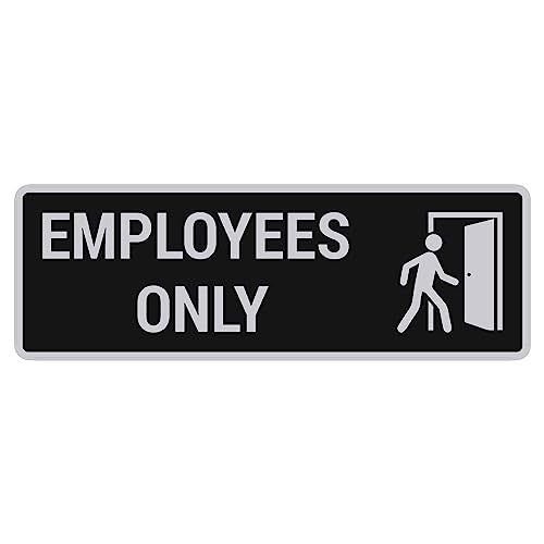 Employees Only Sign Stickers, 9 By 3 Inches Waterproof, Fade Resistant, Pvc 0.2 In Thick Do Not Enter Signs With 3M Strong Double Sided Adhesive Tape, #TOP6