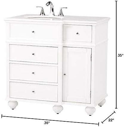 Home Decorators Collection Hampton Bay 36" w Bath Vanity, 35" Hx36 Wx22 D, White