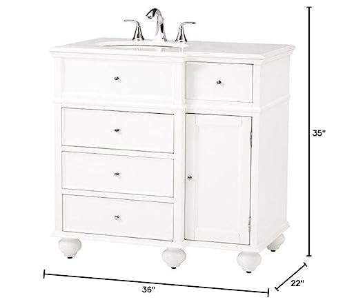 Home Decorators Collection Hampton Bay 36" w Bath Vanity, 35" Hx36 Wx22 D, White