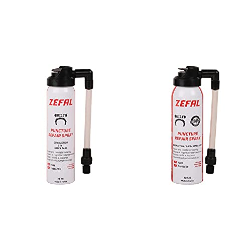 Zéfal - 112620 - Bombe Anti Crevaison Repair-Préventif, Réparation Mixte Adulte, Noir, 75ml Repair Spray - Bombe Anti crevaisonpour vélo, Mixte Adulte, Noir, 100ml