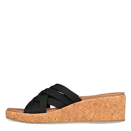 Skechers Women's Arch Fit Beverlee Wedge Sandal Black 10 B - Medium