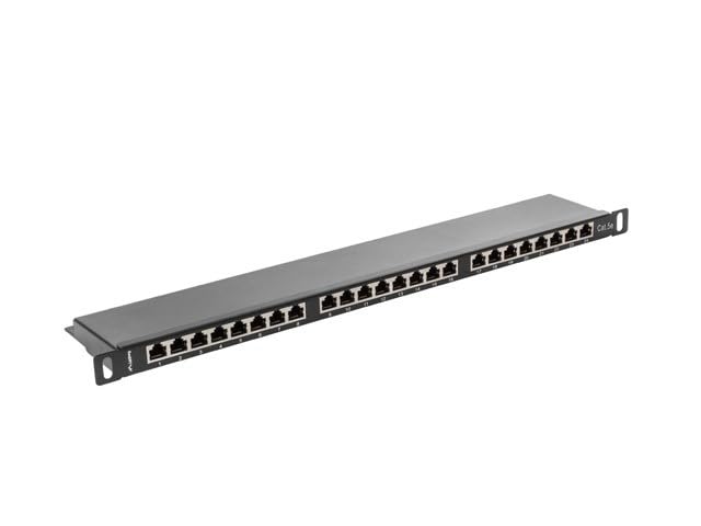 Patch panel 24 ports 0.5U Cat.5E Lanberg noir : résolvez le manque de place - 2