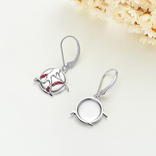 Dorunmo Baseball Earrings 925 Sterling Silver Softball Leverback Earrings Baseball Mom Earrings Softball Fan Jewelry Baseball Player Christmas Gifts For Women Girl Fan (With Gift Box) #TOP4