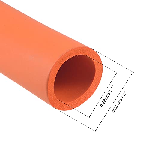 Image of uxcell Foam Tubing for Handle Grip Support, 28mm ID 38mm OD 1m Length Orange