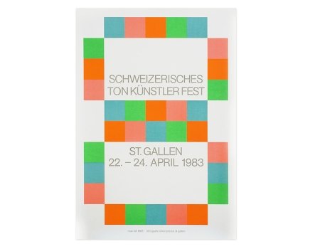 額縁入りマックス・ビルポスターオレンジ