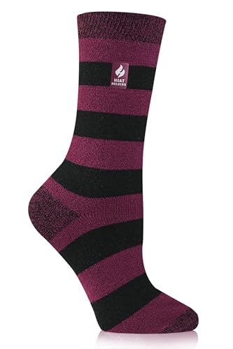HEAT HOLDERS Women's ULTRA LITE™ Luisa Stripe Crew Sock Black/Women's 5-94