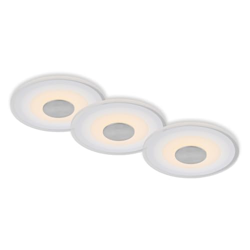 BRILONER Leuchten - 3er Set LED Einbauleuchten Decke, 650 Lumen, LED Einbaulampen, Einbaustrahler Bad, Badeinbaustrahler IP44, Aluminiumfarbig, 120x36 mm (DxH), 7043-039 BRILONER Leuchten - 3er Set LED Einbauleuchten Decke, 650 Lumen, LED Einbaulampen, Einbaustrahler Bad, Badeinbaustrahler IP44, Aluminiumfarbig, 120x36 mm (DxH), 7043-039