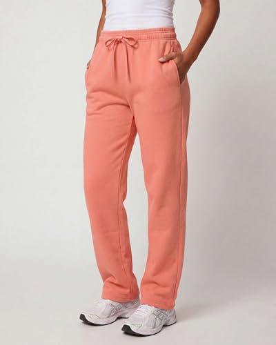 Image of Real Essentials 3 Pack: Women's Relaxed Fit Fleece Open Bottom Sweatpants - Casual Athleisure (Available in Plus)