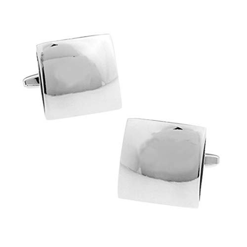 Mancuernillas cuadradas plateadas para hombre KnBoB miniatura 1