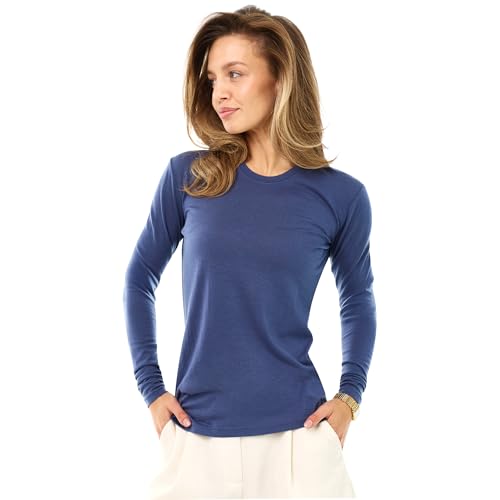 Image of Merino Wool Base Layer Women - 100% Merino Wool Shirt Women Thermal Underwear Long Sleeve T-Shirt for Hiking