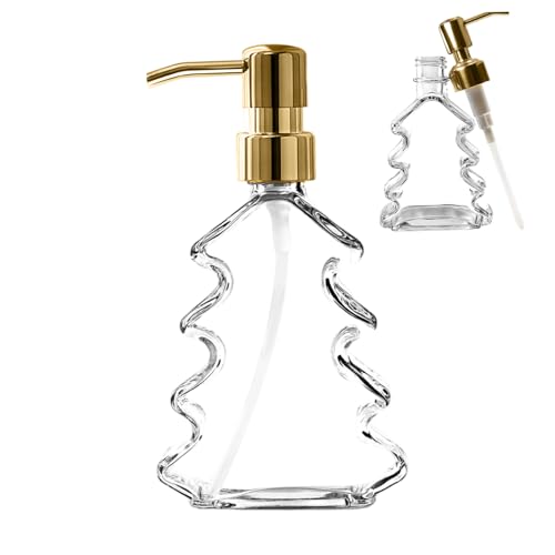 Dispensador de jabón navideño Dispensador de jabón de Vidrio en Forma de árbol de 6 Pulgadas con Bomba Botellas de loción Vac Dispensador de jabón navideño Dispensador de jabón de Vidrio en Forma de árbol de 6 Pulgadas con Bomba Botellas de loción Vac