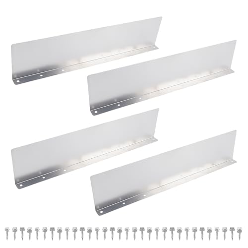Paquete De 4 Protectores Contra Salpicaduras De Canalones De Aluminio Para Agua De Lluvia, Rectos, Mini Canalones Para Cobertizos, Mini Canalones Para Cenadores, Protectores De Canalones, Manejador De