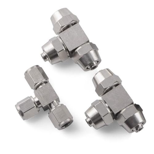 Conexión rápida de tráquea y conector neumático de latón en T para alta presión 10 uds 7