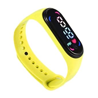Black Dial & Multicolored Strap Digital Led Touch Screen Band Watch for Boys & Girls (Pink) (B0C8DQ9Z7Y) Amazon Price History, Amazon Price Tracker