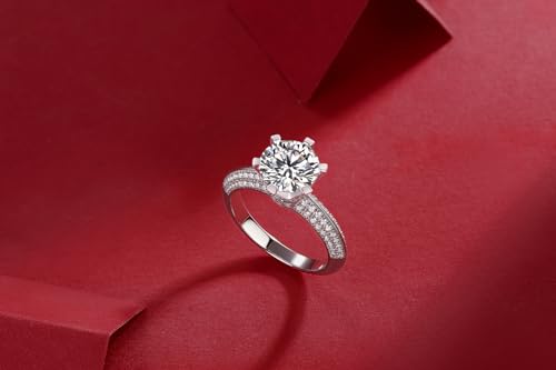 FANCIME Moissanite Engagement Rings for Women Sterling Silver Engagement Ring Moissanite Promise Rings for Her,Wedding Bands Moissanite Rings 1/3/5CT4