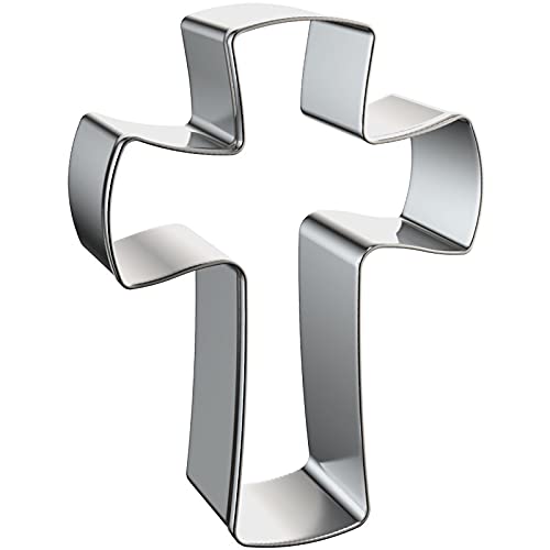 Cross Cookie Cutter Shapes Set, Azflyife 5 Piece Stainless Steel Metal Biscuit Mold Cookie Cutters With Chalice Holy Cup Crucifix Crucifixion For Easter Halloween Christmas Religious Baptism Communion #TOP2