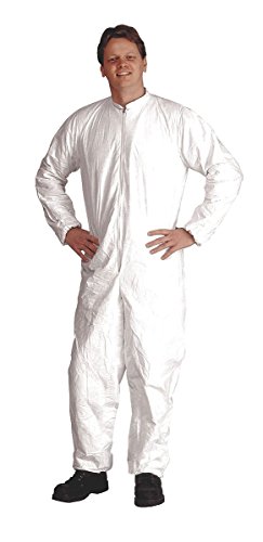 Dupont IC181SWHXL002500 Tyvek IsoClean Coverall, White, XL, Bulk Packaged (Pack of 25)