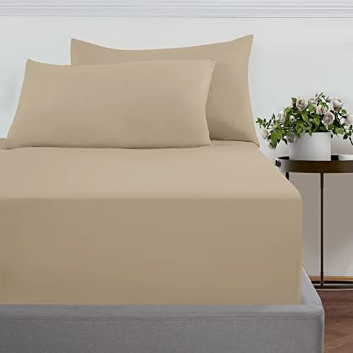 Imperial Rooms Single Fitted Sheet 16"/40CM - Extra Deep Brushed Microfiber Bed Sheets Easy Care Soft Breathable Fitted Bed Sheet - Shrinkage and Fade Resistant (Grey)
