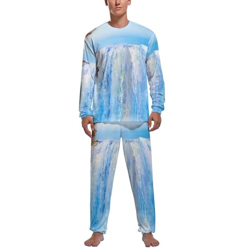Pyjama homme haut et bas à manches longues contre les nuits fraîches