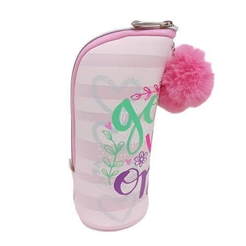 Estojo Escolar Daterra Neoprene Vertical Vibes Rosa