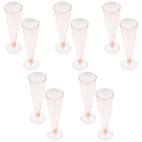 LOORGVEL 10個 使い捨てグリッター高脚グラス 軽量プラスチック製 カクテル 赤ワイン対応 パーティー用シャンパングラス おしゃれで実用的