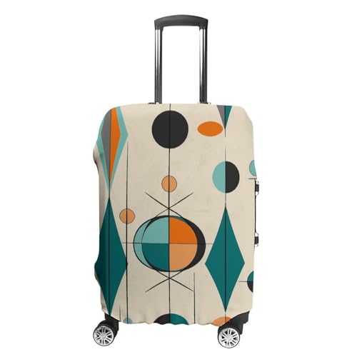 Travel Luggage Cover Suitcase Cover Suitcase Protector Mid Century Geometric Luggage Covers Washable Baggage Cover Elastic Anti-Scratch Suitcase Case Protector for Adult Personalized Suitcase Covers