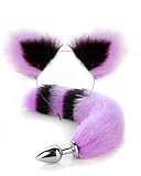 ENGOOL Faux Fur Fox Wolf ear And Tail Fit all Women Play Cosplay Christmas Halloween Black