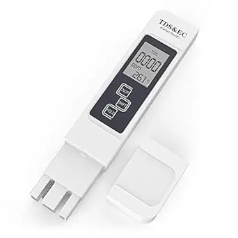 AMPEREUS (3 in 1) Digital Water TDS EC and Temperature Meter, ATC Function, 1ppm Resolution, 0-9990 ppm - White