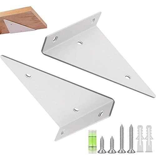 Regalträger 2 Stück Regalhalterung Dreieck Regal Halterungen Unsichtbar Regalhalterung Schwerlastträger Metallwinkel Regalträger Diy Regalbodenträger Stabile Tragfähigkeit Platzsparend Weiß Cover