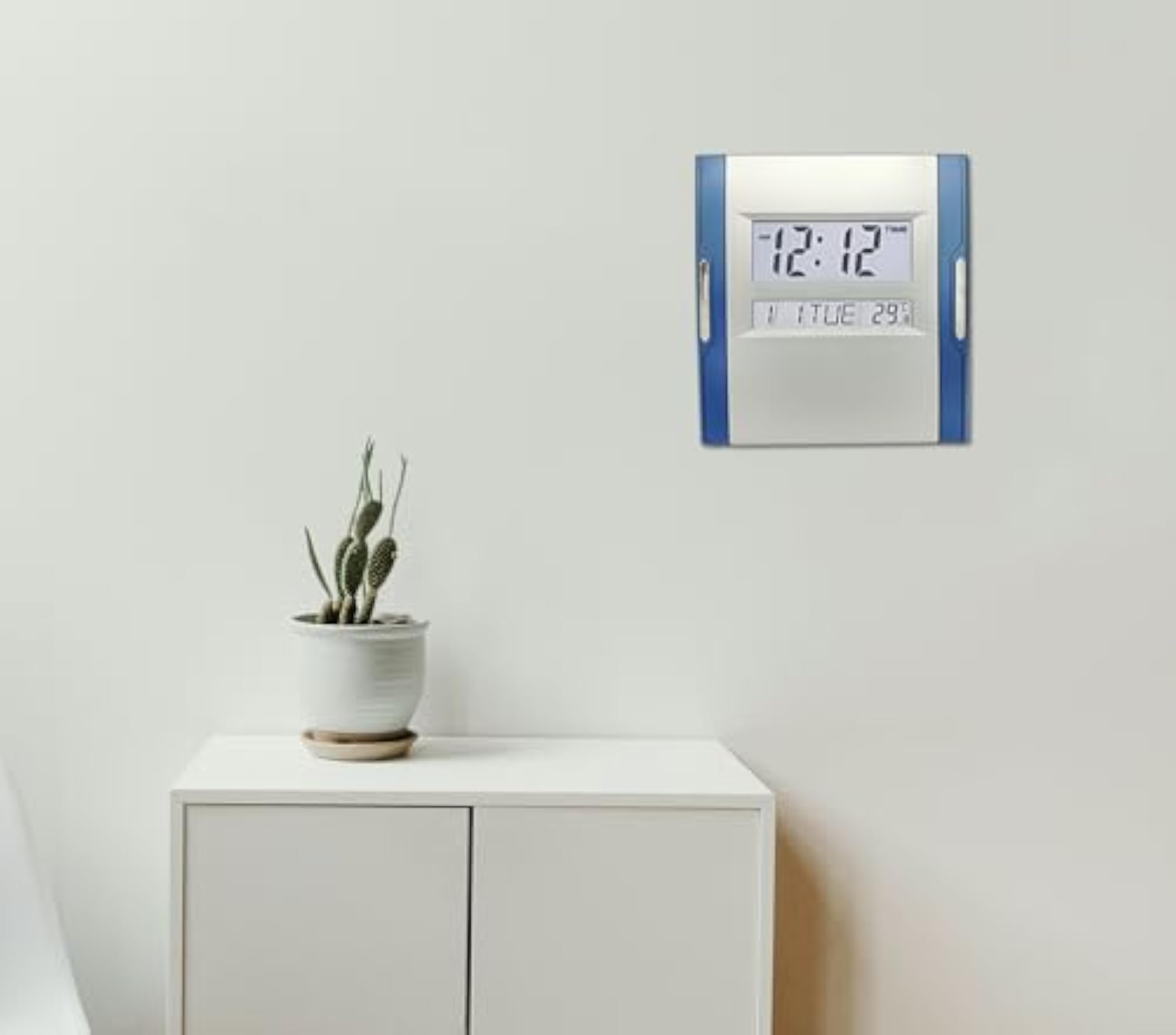 Plastic Digital Wall Clock with Calendar and Temperature