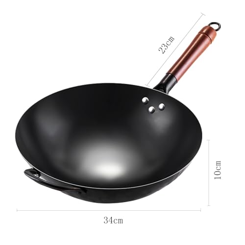Wok tradicional hierro 34 cm antiadherente sin químico miniatura 2
