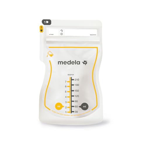 Image of Medela Easy Pour Breastmilk Storage Bags | 50 Count 210ml | Disposable Leakproof Breast Milk Bags with Milk Protection | Recyclable & BPA Free (Pack of 2)