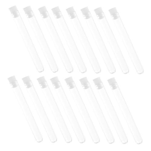PRETYZOOM 50pcs Disposable Test Tube Test Tubes for Storage Test Tubes Plastic Test Tube Clear Test Tubes Plastic Vials Test Tubes for Plastic Tube Testing Vials Transparent