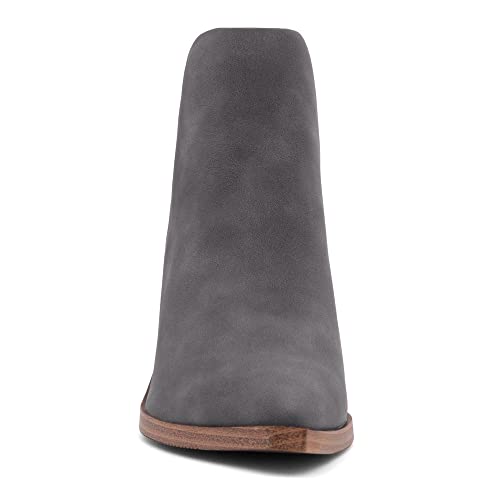 Shoe Land Mingo Women's Ankle Booties Chunky Stack Heels V Cutout Boots Pointed Toe Back Zipper Slip on Shoes2