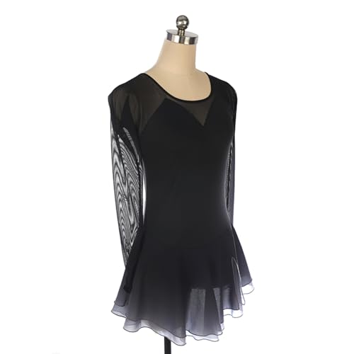 DIJITOO Vestido de patinação artística, fantasia de desempenho de competição de malha gradiente simp