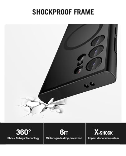 Image of DailyObjects Case for Samsung Galaxy S24 Ultra, Drop Protection Polycarbonate Nimbus Matte Slim Shockproof Back Cover-Black