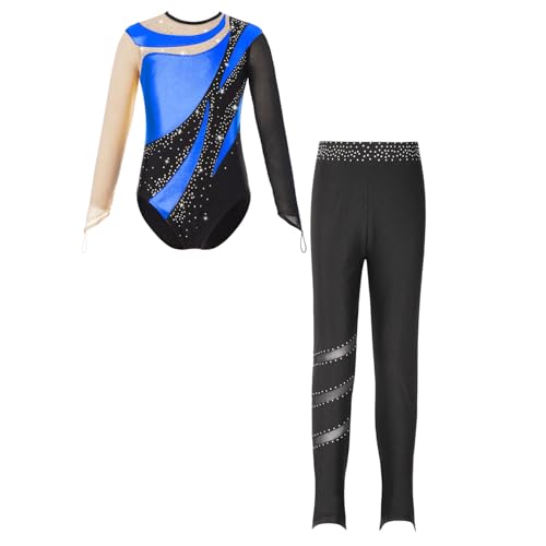 Justaucorps de gymnastique artistique fille avec leggings manche longue Sywiyi