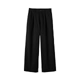 無印良品 婦人 ムラ糸 チノタックワイドパンツ レディース BE1SNA6S 黒 M
