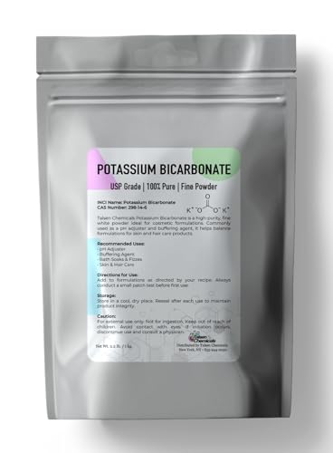 Potassium Bicarbonate Powder (1 kg / 2.2 lb), Potassium Bicarbonate Food Grade, for Plants, Used In Making Wine, Cakes, Cookies, Sodium-Free Baking Substitute & pH Buffer by Talsen Chemicals