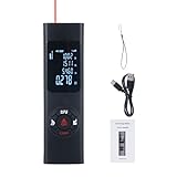 Aumotop DIY愛好家や建設専門家向けの厳しい環境での迅速な測定のための高精度ミニレーザーメジャー - IP54防水設計、ブラック、1セット (50M)