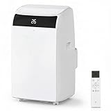 GarveeMore Aire Acondicionado Portátil 3 En 1 De 10000 BTU – Enfriamiento Eficiente, Deshumidificador 30L/Día y Ventilador 3 Velocidades – Temporizador 24h, Pantalla Digital, Cubierta sup. blanca