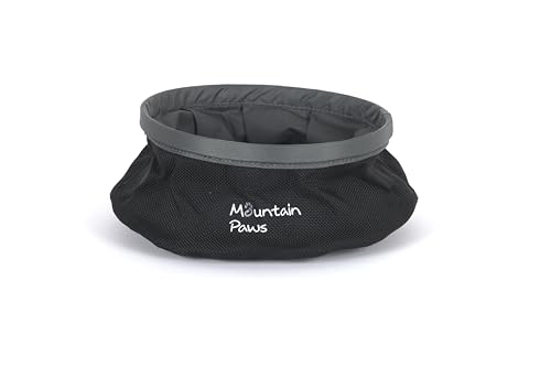 Mountain Paws Collapsible Lightweight Dog Water Bowl, Black, 1.45L