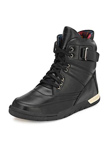 Image of Eego Italy Men's High Top Premium Boots (NR-6-BLACK, 9)