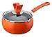 wok Pot de lait NO Stick Pot Couvercle Verre Soupe Pot Poignée Poignée Temps de cuisson Pot Plat Fond Chaudière Cuisinière Générale (Color : Orange)